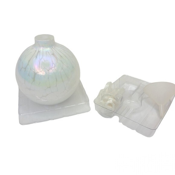 Vintage Traditions Hand Blown Iridescent Glass Oil Lamp - Picture 6 of 14